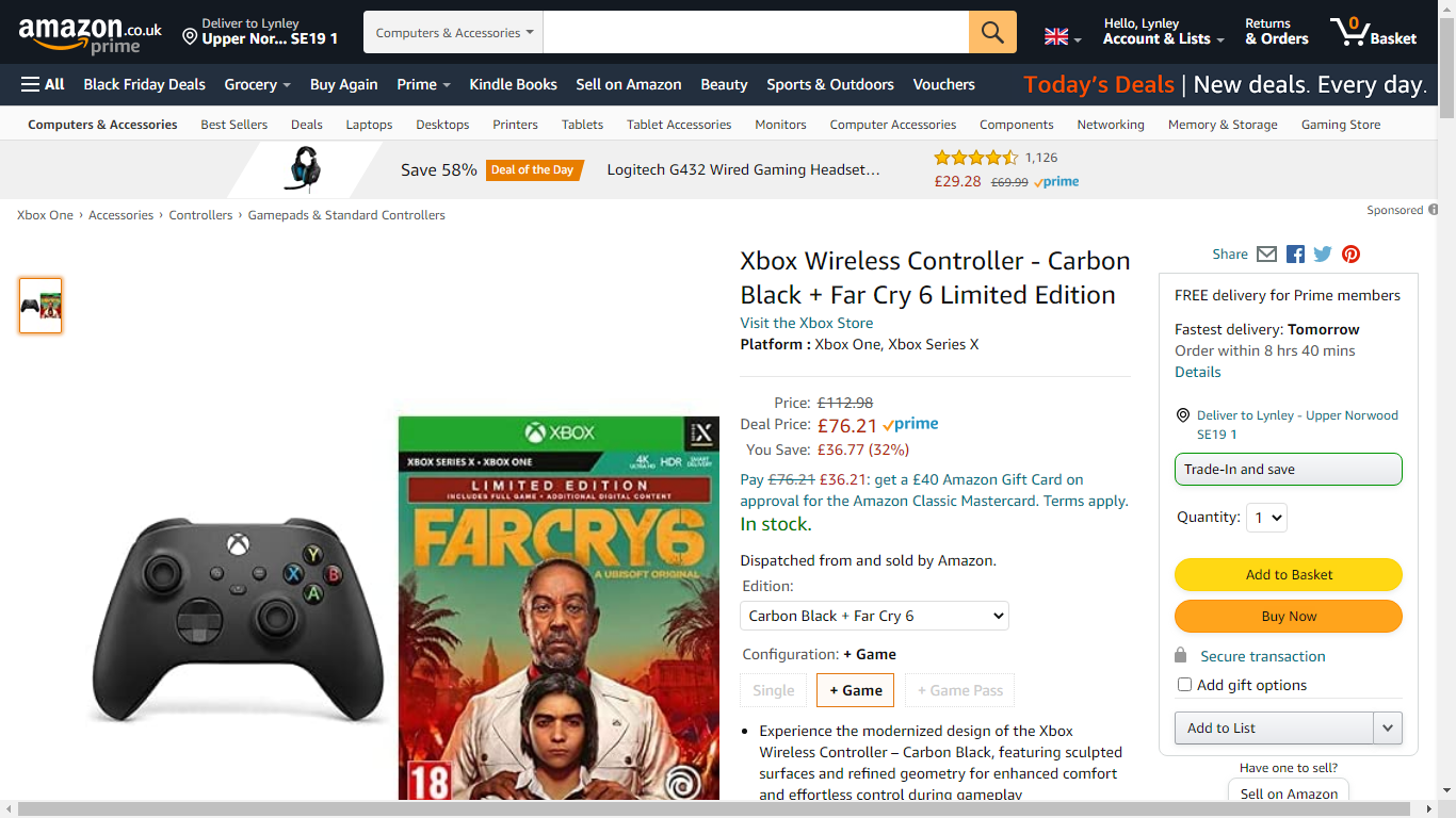 Save 32 on this Xbox Wireless Controller and Far Cry 6 Limited Edition